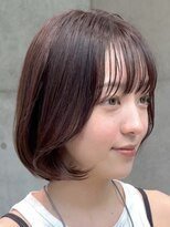 ロンドブルーム 天神大名店(Lond Bloom)&nbsp;ピンクベージュ丸みショートボブマッシュショートくびれショート