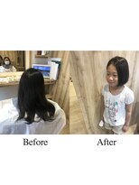 カミケンネクスト(kamiken.next)&nbsp;キッズカット前髪なし前下がりボブ可愛い【カミケンネクスト】