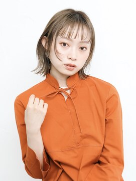 オンク 新宿(onk) 黒髪/グレーベージュ/レイヤーロング/前髪パーマ[新宿駅]