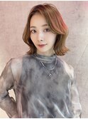 韓国くびれボブ レイヤーカット 縮毛矯正 デザインカラー 仙台