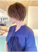 丸み小顔ショート20代30代40代◎パーマ風ショートボブ