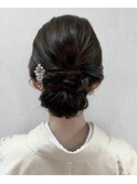 訪問着　ヘアセット　ロング　まとめ髪　大阪