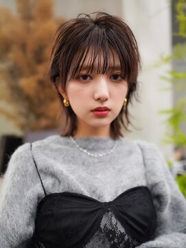 ギークス(GEEKS) 【GEEKS渋谷】大人ウルフ/冬カラー/ピンクグレージュ/くびれヘア