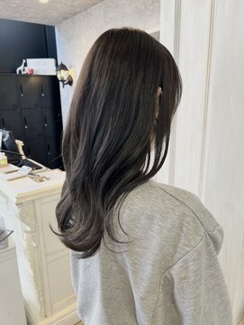 キャアリー(Caary) 福山美容室Caary 透明感シースルーブラックイルミナカラー20代