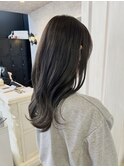 福山美容室Caary 透明感シースルーブラックイルミナカラー20代
