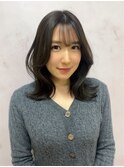 韓国巻き/くびれヘア/くびれボブ/顔まわりカット/赤み消しカラー