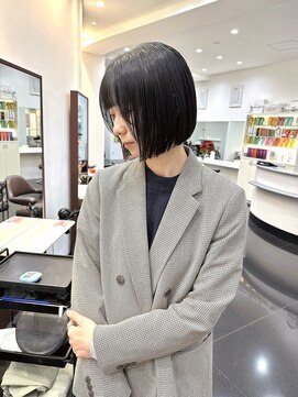 ボブ/切りっぱなしボブ/縮毛矯正