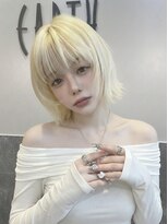 アース 豊橋店(HAIR&MAKE EARTH)&nbsp;earthショートレイヤーボブミルクティー丸みショートボブ