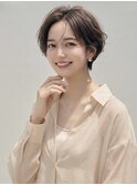 大人可愛い30代40代50代小顔マッシュショート丸みショート