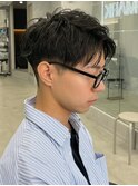 アップバング/短髪/ツイストパーマ/ブリーチ/メンズ/学割
