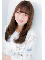 ローレン(LOREN)&nbsp;＊LOREN＊モーブカラーフリンジバング小顔ストレートロング