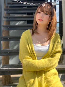 オースティン 門前仲町(AUSTIN) 大人かわいい前髪セシルカットココアブラウンフリンジウェーブ