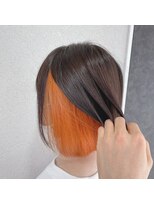 アジールヘア 所沢プロペ通り店(agir hair)&nbsp;アプリコットオレンジカラー10代20代30代インナーカラー