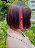 ピンクとブラックのツーセクションカラーボブ【sylph吉祥寺】