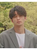 波巻パーマ センターパート