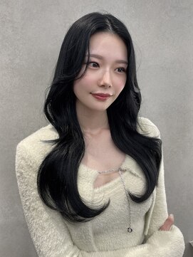 オニキス(ONYX) ブルーブラック韓国レイヤーカットスタイル【chisato】