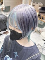 デイズ(days)&nbsp;シルバーカラーツーブロックマッシュショート  ウルフハイライト