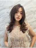 簡単スタイリングヘアセンターパートゆるふわロングハイレイヤー