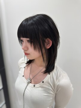 ガレリアエレガンテ 栄店(GALLARIA Elegante) ミディアムウルフ/ウルフカット/ウルフヘア/黒髪ウルフ