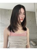 顔周りレイヤー/酸性ストレート/艶髪ストレート/透明感カラー