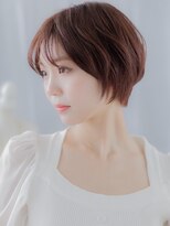 モッズヘア 越谷(mod's hair) 透明感ワインレッド丸みショートマッシュTd1越谷20代30代40代