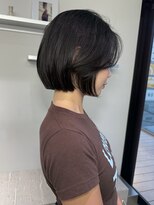 ステン(sten)&nbsp;黒髪カラーブラウンカラー丸みボブ