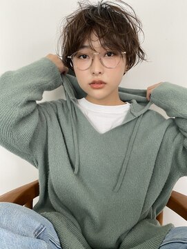 フィルムス 銀座(FILMS) 黒髪/グレーベージュ/レイヤーロング/前髪パーマ