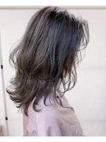 ナンバー(number+)&nbsp;20代30代40代ダークグレーエギョモリひし形韓流ロング