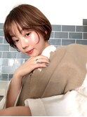 チャコールブラウン_厚めバングローライトスリークボブ_27059