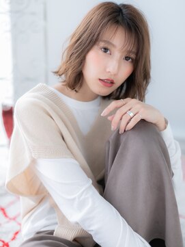 アルバハナレ 横浜(αlba HANARE) 関内/髪質改善/シースルー前髪×大人ミディアムボブ♪c