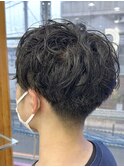 MEN'S HAIR  センターパート　ツイストスパイラル　コンマヘア