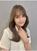 韓国ヘアレイヤーカット顔周りカットブリーチなしダブルカラーA