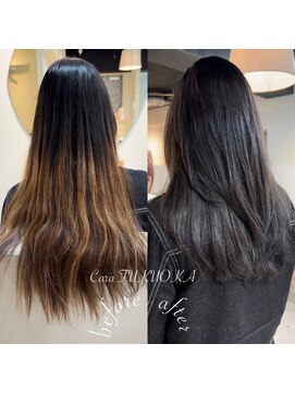 カラ フクオカ(Cara FUKUOKA) ダークグレージュ《★髪質改善うる艶水素カラー＋カット★》