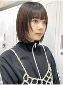 ◎切りっぱなしボブ縮毛矯正ショートボブストレートパーマ
