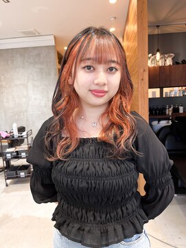 イル(ill) インナーカラー イヤリングカラー インナーオレンジ