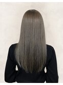 20代30代艶感ストレート♪髪質改善カラーアッシュグレージュ