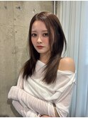 マロンベージュ×小顔レイヤー×韓国風巻き×髪質改善