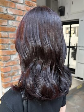 ラレイ ハラジュク(Lalei harajuku) 【白石】ブリーチなし5トーン赤髪ボルドー艶カラー原宿