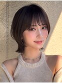外ハネボブラインボブ切りっぱなしボブヘイリーボブ大人ボブ