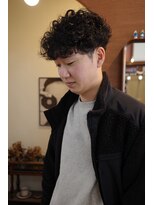 エディ(Edy)&nbsp;メンズパーマスペインカールマッシュ刈り上げ外国人風眉毛カット