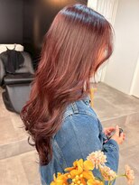ミュラ(mulah)&nbsp;ピンクラベンダー暖色カラー＊ミックス巻きロング艶カラー