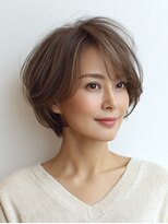 Heart's美人設計と白髪ぼかし専門店 青山表参道店 脱白髪染め/ショートヘア【ハーツ】&nbsp;白髪ぼかし脱白髪染め似合わせショートボブ40代50代60代