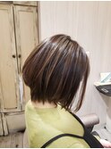 冨永 理恵☆春のショートボブ×デザインカラー
