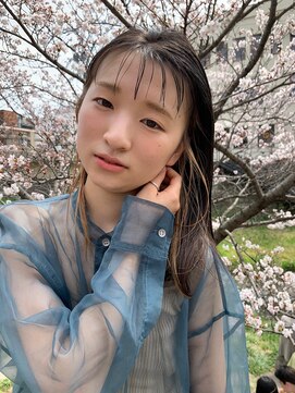 オアシス(oasis) 【oasisマミ】ウェットミディインナーベージュシースルーバング