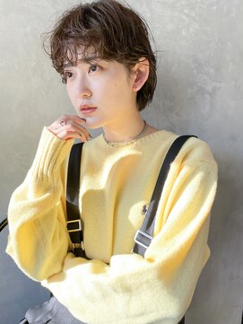 アイティーバイアルバム 松戸店(IT by ALBUM) フロントパーマショート_くびれヘアビタミンカラー_28941