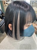 オシャレなシルバーインナーカラーボブ♪