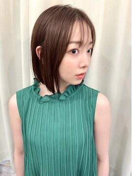 アール 北千住店(ar) 前下がりボブ ぱっつんボブ/ナチュラルブラウン[北千住]