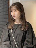 【中澤彩乃】シルキーベージュぱっつん前髪レイヤーロング透明感