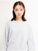 ミディアムヘア/ショコラベージュ/ボブルフ/新宿駅
