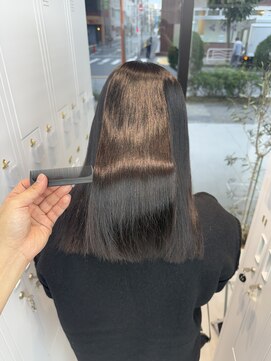 ビューブルー 亀戸錦糸町(VIEW BLUE) 美髪カールシアーカラーピンクブラウンエアリーロングセミディ